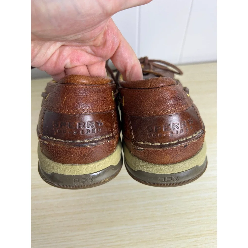 Sperry Boat Shoe Mens 12M Brown Gold Cup Authentic Original ASV Leather Nautical